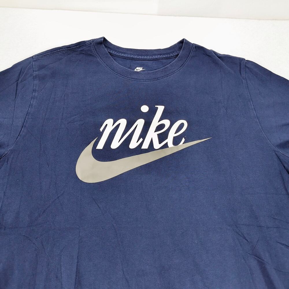 Nike Tee Graphic Casual Crew Neck Short Sleeve Shirt Mens Size L Blue Gray